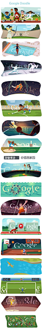 【Google Doodle】奥运期间谷歌LOGO涂鸦创意汇总，每天一幅，共17幅~530*4140px