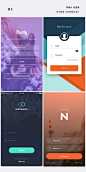 【几十个优秀登录界面的表现形式】布局功趋于统一的登录注册界面在表现上还能做出哪些出色的视觉设计，分享几十个精美的登录注册UI设计，渐变、图片和插画的运用都可以尝试哦。  #设计秀# ​​​​