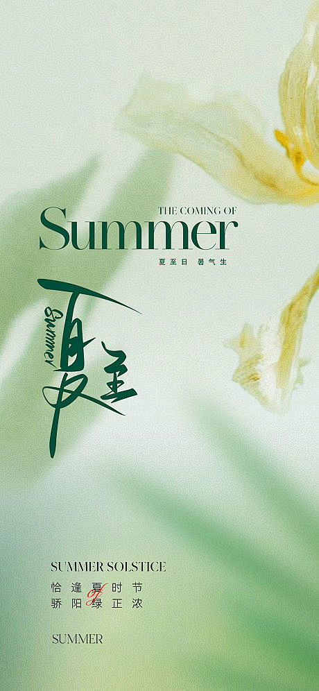 唯美清新夏至节气海报-源文件