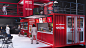 Box Park container design dubai Exhibition  Five Guys Kiosk Meraas shop UAE