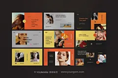 30页潮流时尚撞色品牌推广手册设计师简历作品集提案ppt演示模版下载_颜格视觉