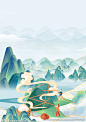 国潮风背景 