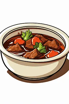 色泽诱人养生羊肉汤美食插画