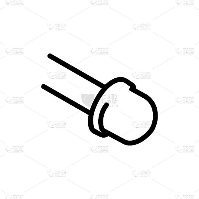 Led灯泡与圆形插座图标矢量轮廓插图