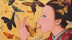 一组浮世绘和立体塑造结合的人物插画，风格特立独行。日本插画人物艺术家 田村吉康（Tamura Yoshiyasu） ​​​​