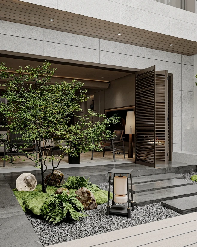 380㎡下叠庭院，东方森系风格（上））-花瓣网
