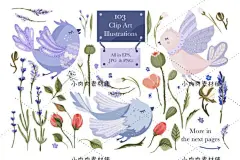 水彩手绘紫色浪漫普罗旺斯薰衣草花店名片水印PNG设计素材png410-淘宝网