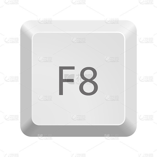 带有F8符号的按钮。图标矢量图。