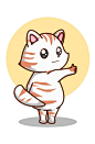 A cute striped cat giving thumbs up vector