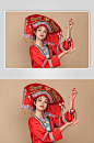 绣球三月三壮族少数民族服饰女性摄影图片