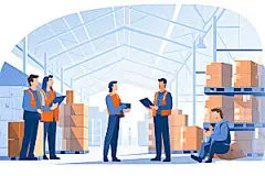 工厂流水线企业文化企业精神扁平风插画