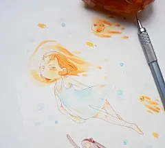 彩铅人物插画，超可爱的卡通女孩，画风好独特|彩铅|插画|卡通_新浪网