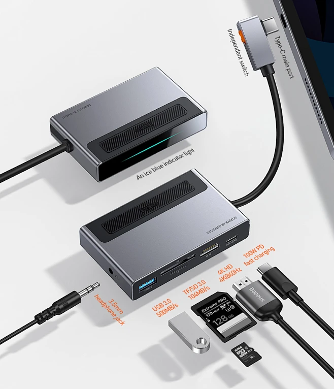 Baseus USB HUB C HUB to HDMI compatible USB 3.0 100W PD Port For iPad ...