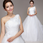 天使的嫁衣 2013年新款韩式韩版性感单肩新娘齐地婚纱礼服5922-淘宝网
