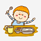 孩子吃饭png免抠素材_新图网 https://ixintu.com 孩子 吃饭 餐具 卡通