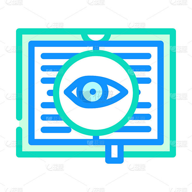 神秘文学色彩图标矢量插图