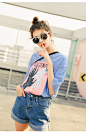 LRUD短袖T恤女2018夏装新款韩版半袖bf风上衣宽松学生休闲体恤潮-tmall.com天猫