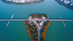 都市湖景国内城市长沙旅游景点风景摄影图