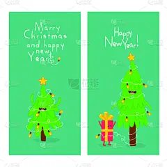 新年前夕,圣诞树,矢量,包装纸,公亩,数码图形,2020,事件,贺卡,圣诞装饰物