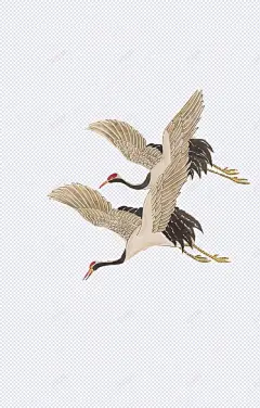 双飞鹤图双飞鹤图产品实物元素飞翔手绘水墨画仙鹤 免抠png 设计图片 免费下载 页面网页 平面电商 创意素材