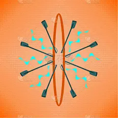 品牌名称,图像,彩色图片,野生动物,公园,船,证章,熊,划船,复古