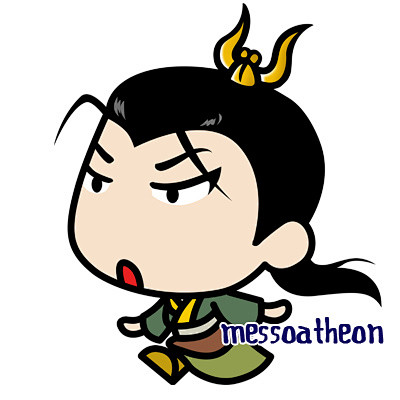 漫画卡通三国武将_经典设计_原画插画_中...