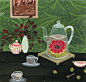 Blooming Tea : Giclée print of an original painting  (sizes vary) on archival artist grade paper  ships in sturdy packaging  ©becca stadtlander 2013