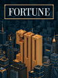 fortune magazine 3D gold building city luxury molistudio print