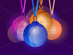 球体,贺卡,模板,绘画插图,悬挂的,矢量,新年前夕,山,设计