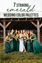7 Striking Emerald Wedding Color Palettes | Junebug Weddings : photo by Karra Leigh Photography These emerald wedding palettes prove that green is still a showstopping color for weddings! Because emeralds have so many Whether paired with soft pinks, vibra