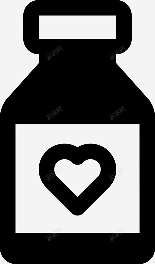 心脏药瓶子有氧运动图标 UI图标 设计图...