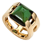 HERMES Tourmaline Gold Ring 1990's