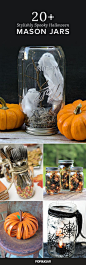 Halloween offers a great opportunity to use mason jars in brand new ways. They're the perfect base for a number of Halloween DIY projects, including tabletop pieces and spooky party decor. T: 