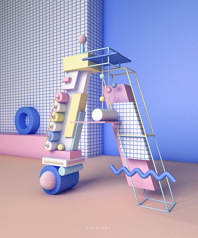 C4D c4d 拟人化 建模 素材 banner C4D学员作品 建模 低多边形 更多作品：www.psc4d.cn 报名QQ ...