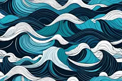 手绘海浪波浪底纹底图背景图