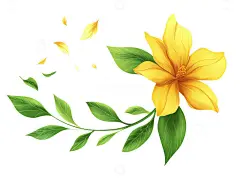 随风飘荡的手绘小黄花装饰高清模板免费下载-趣麦麦图