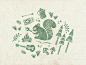 Campsite Illustration WIP outdoors nature ukulele matches woodland forest trees squirrel animal fire camp site camp illustration