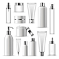 Realistic cosmetic package icon set