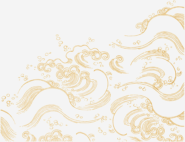 国潮风浪花底纹