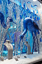 Mappin & Webb UK Christmas Windows : We designed and produced over 60 layered paper birds for Royal Jeweller Mappin & Webb’s UK showrooms, as leading pieces for their Christmas 2013 displays. Each store has a combination of peacocks, falcons and h