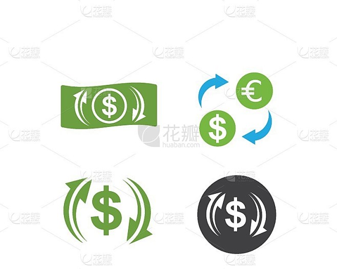 货币兑换标志图标矢量