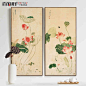 新中式装饰画荷花图中国风挂画墙画水墨画餐厅玄关壁画竖版客厅画-tmall.com天猫