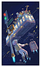 最后一趟末班车_叫我大鼻子叔叔__插画师作品_涂鸦王国gracg.com