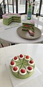 抹茶草莓蛋糕 ​​​​
