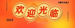 新年餐饮美食宣传推广红黄店招