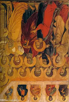 圣母子荣登圣座图(天使和圣徒局部) - madonna and child enthroned with angels and saints details