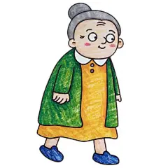 简单的人物简笔画图片，老奶奶简笔画