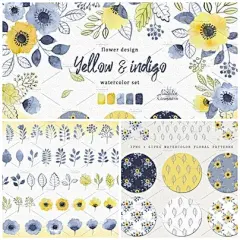 cm308素雅花朵树叶水彩PNG请柬贺卡海报产品包装VI印刷PS设计素材-淘宝网