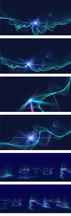 流行科技感深色粒子空间感贝塞尔曲面流动效果海报背景AI矢量素材-淘宝网