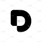字母D标志。图标设计